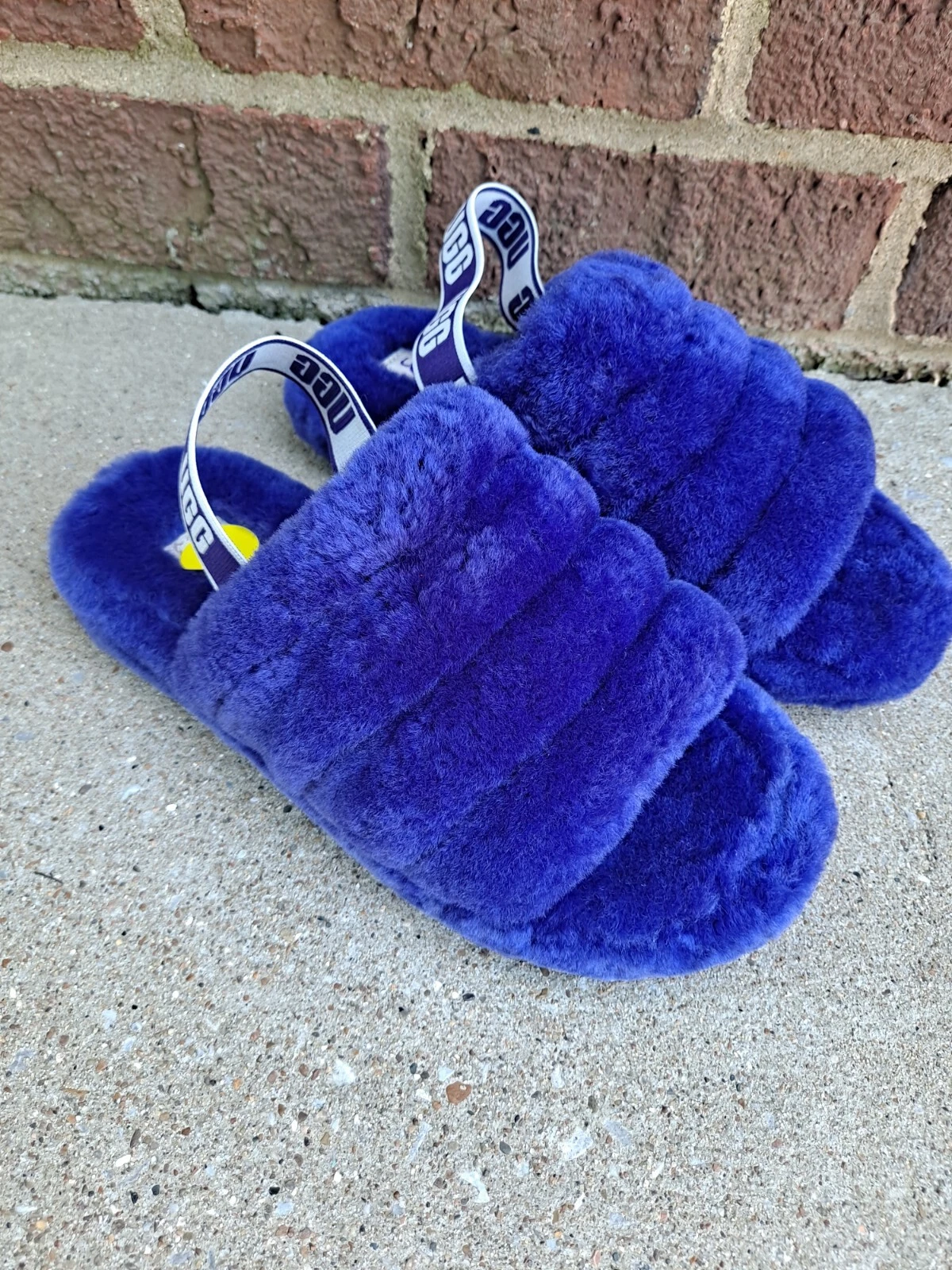 Sandali Ugg Oh Yeah Spot Fuzzy Slides donna taglia 5 viola peloso nuovi