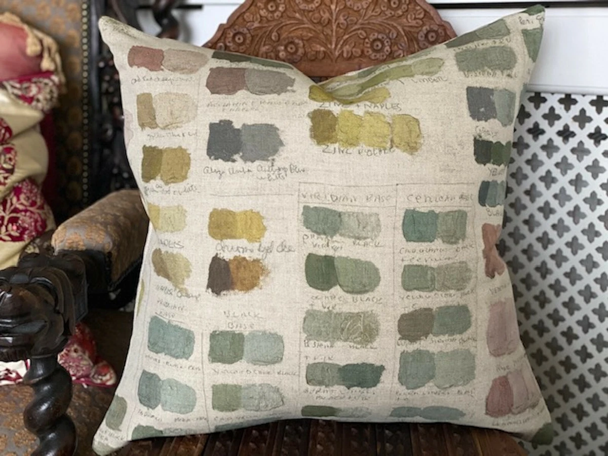 DESIGNERS GUILD JOHN DERIAN FABRIC CUSHION COVER MIXED TONES