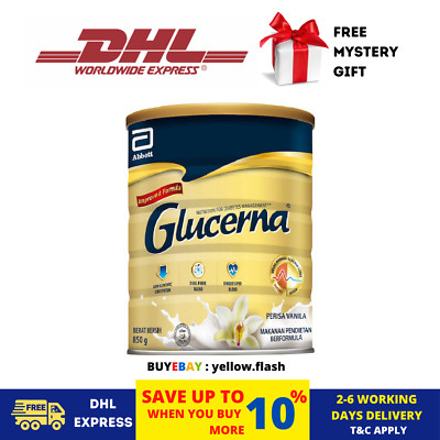 4 Cans Glucerna For Diabetic Management Improved Formula Abbott Vanilla 850g