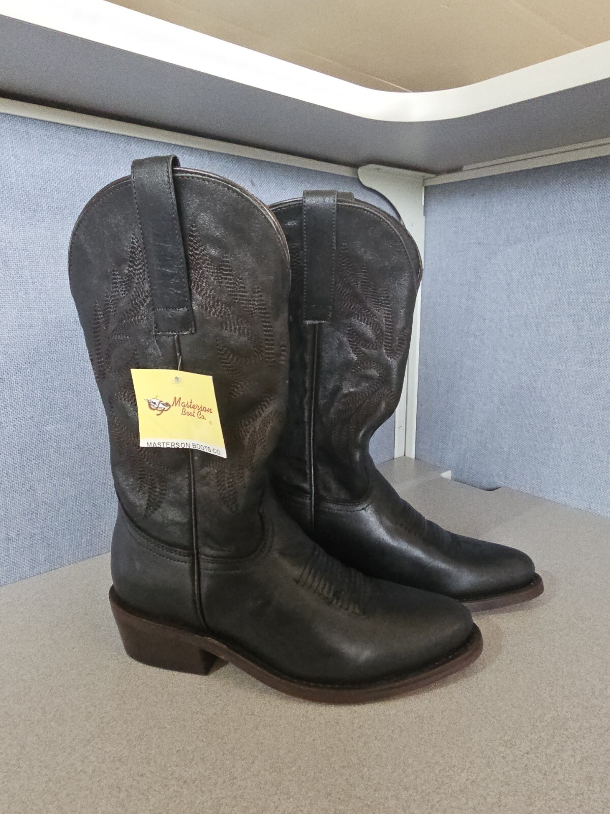 Masterson Boot Co. Womens Leather Cowboy Boots Black Size 7.5M RBC 4550