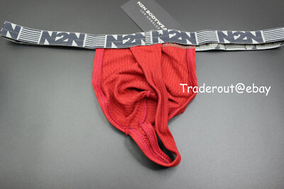 N2N Bodywear Men Cognac Red  Rayon rib thong G-string underwear Size S L XL