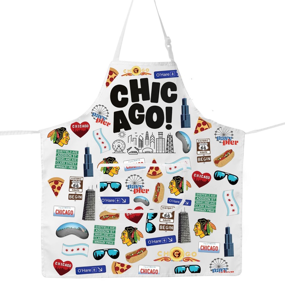 Chicago Kitchen Apron Chicago Chef Apron Chicago Souvenirs Gifts Chicago Them...