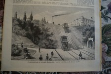 1889 Zeitungsdruck 25 / Gustav Eiffel Eiffelturm Paris / Straßenbahn Jersey USA