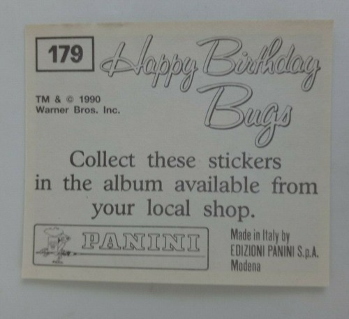 1990 Panini Happy Birthday Bugs (Pick Your Sticker) - Picture 261 of 343