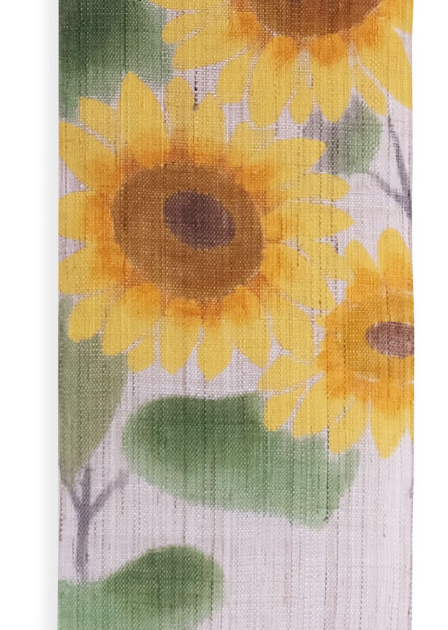 Kyoto Tapestry Wall Hanging Small Handpainted Linen Sunflower