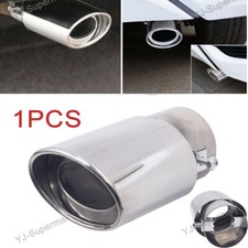 2.5 Auto Car Chrome Muffler Rear Tip Exhaust Pipe Stainless Steel Tail Throat
