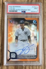 2022 Bowman Chrome Orange Refractor Luis Gil Rookie Autograph Psa 9!