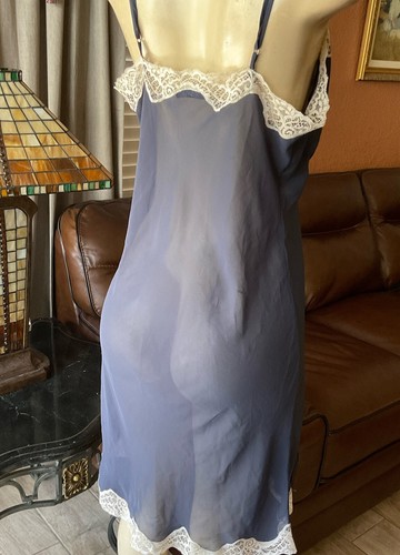 VTG Night Dress Elle Macpherson Intimates Steel blue Size L bhc - Picture 8 of 18