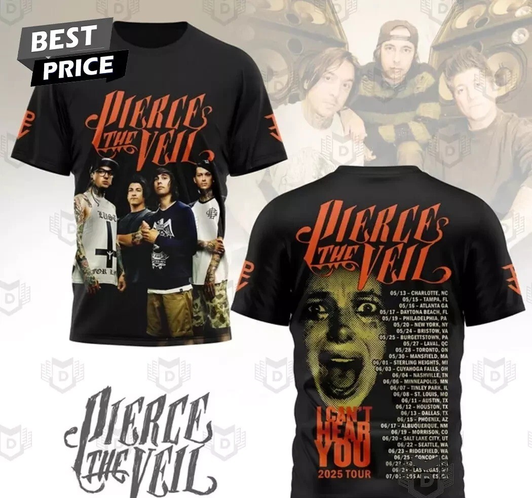 Pierce The Veil I Cant Hear You 2025 Tour 3D T-Shirt AOP