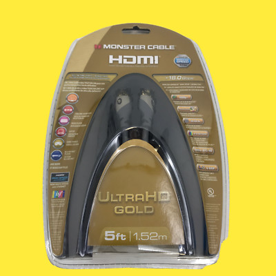 Monster Cable : Ultra HDMI Gold 5ft Ultra HD Cable Gray 5ft 1.52m #33 z64/23