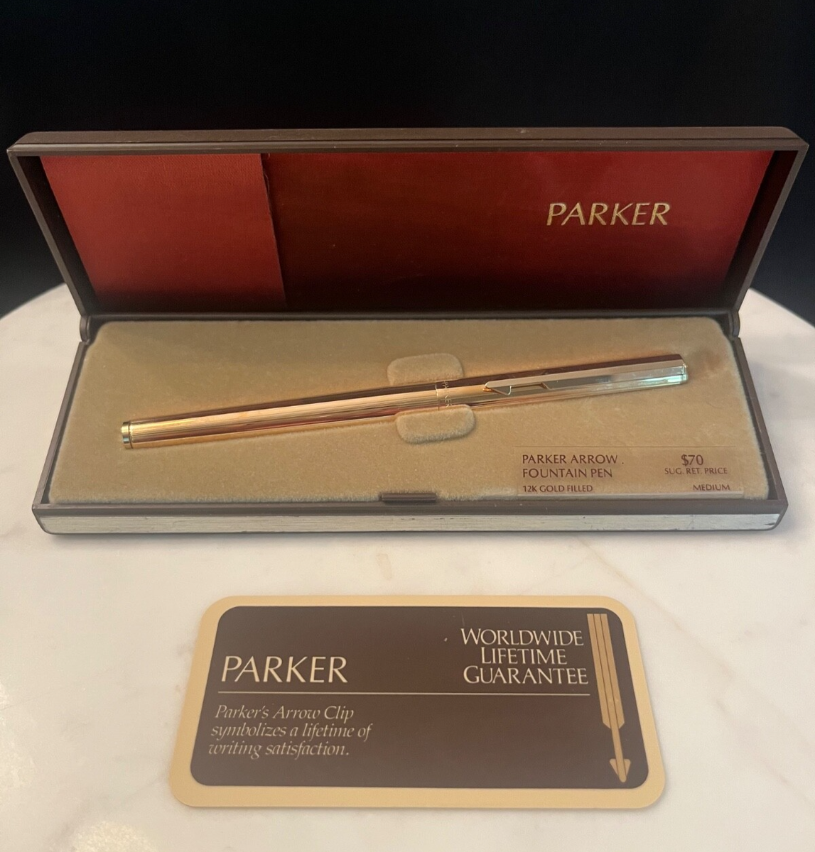Vintage Parker ARROW Series 12K Gold Filled Fountain Pen, MED N
