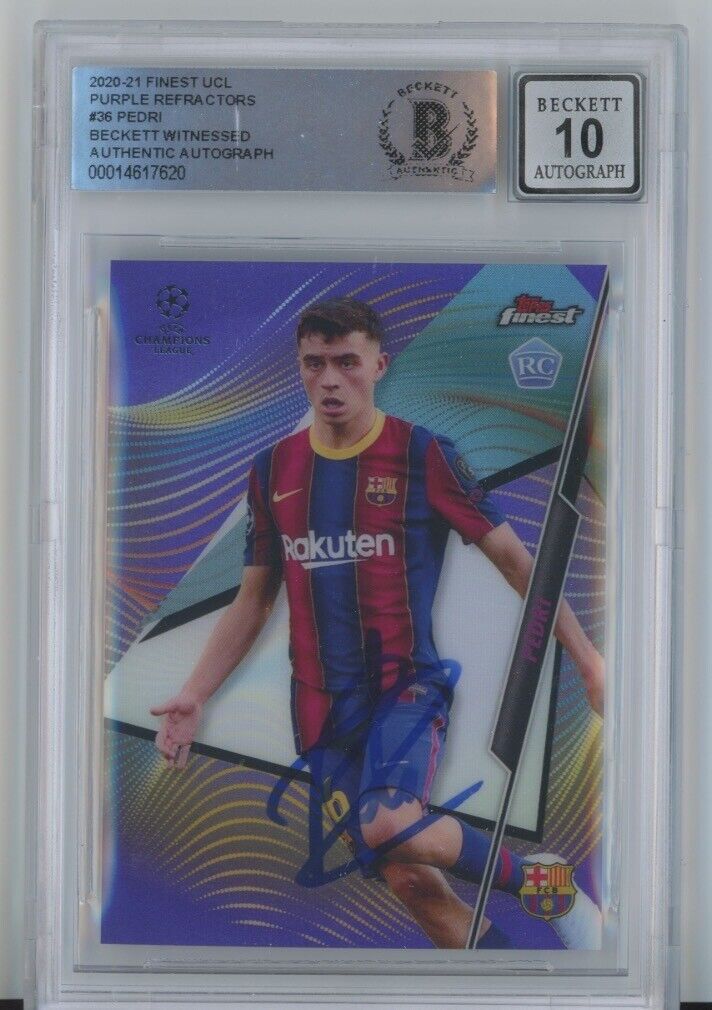 2021-22 Pedri Signed Topps UCL Finest #36 RC Rookie Auto BAS 2021-22 Pedri Signed Topps UCL Finest #36 RC Rookie Auto BAS