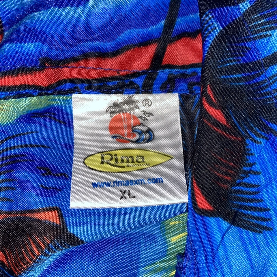 Camisa Rima Beachwear Para Hombre Extra Grande XL Azul Playa Isla Vacaciones Foto 4 de 4