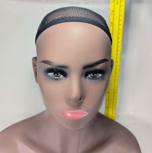 L7 Realistic Female Mannequin Head W/ Shoulder Display Black African American - Picture 2 of 12