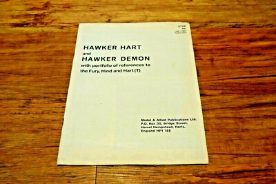 HAWKER HART DEMON Hart Fury Hind booklet Model Allied Scale Data Portfolio RARE