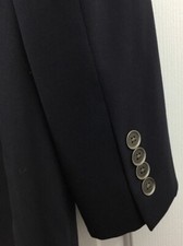 Calvin Klein Dark Navy Blazer Mens Size 42L Wool Blend Metal Button Sport Coat