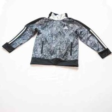 adidas Big Boys' 7 Black White Tricot Tracksuit Jacket