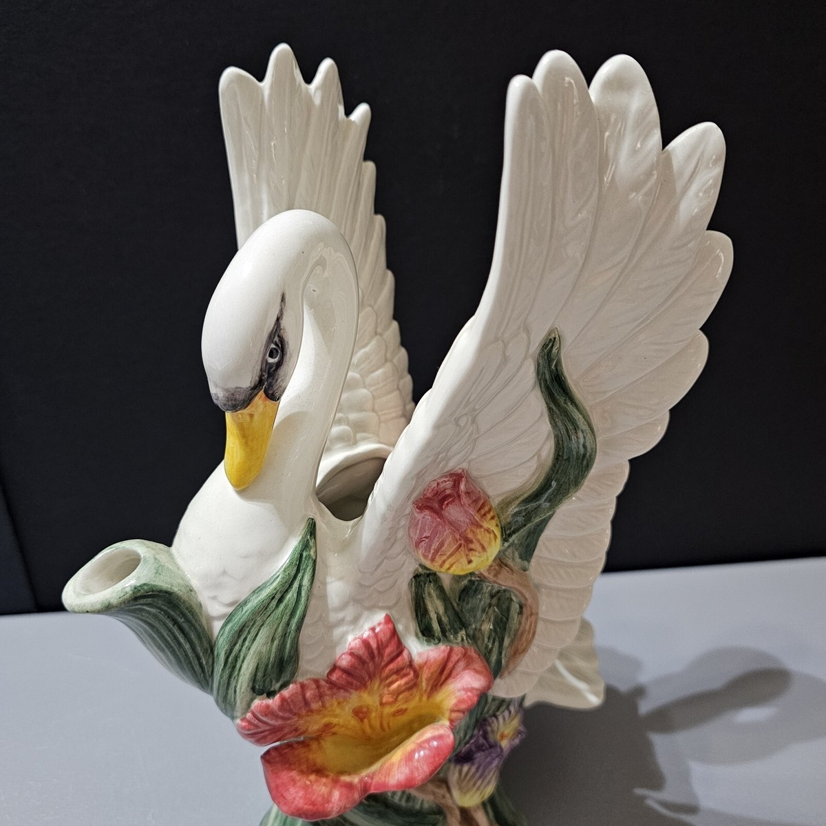 Original VTG ☆Blue Box☆ Fitz & Floyd ~Tulip Swan Pitcher