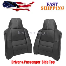 For 2008-2010 Ford F250 Lariat XLT Driver & Passenger Top Leather Cover Black US