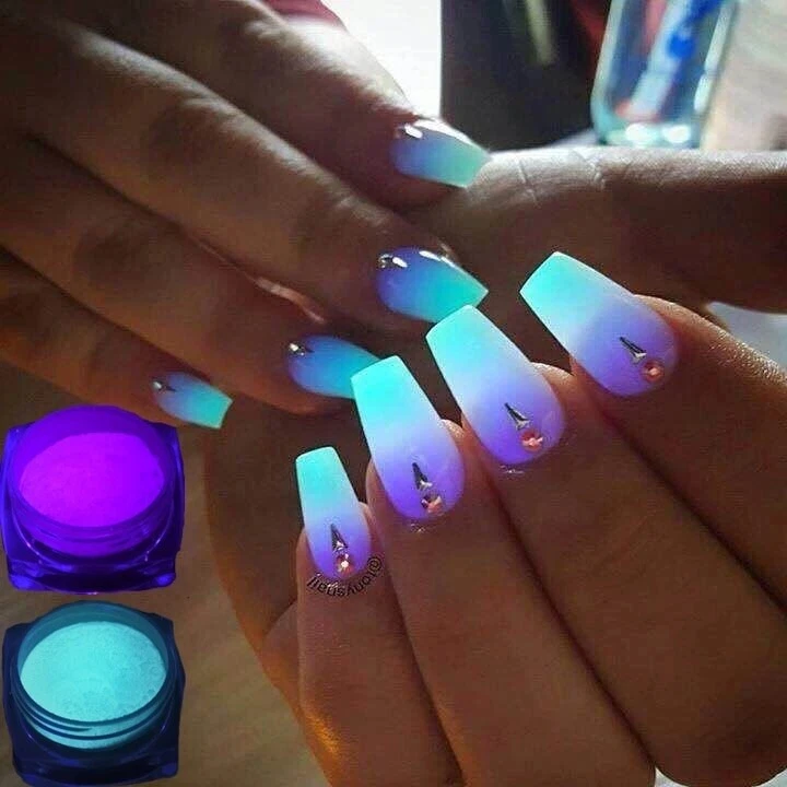Ombre nails glow clearance in the dark