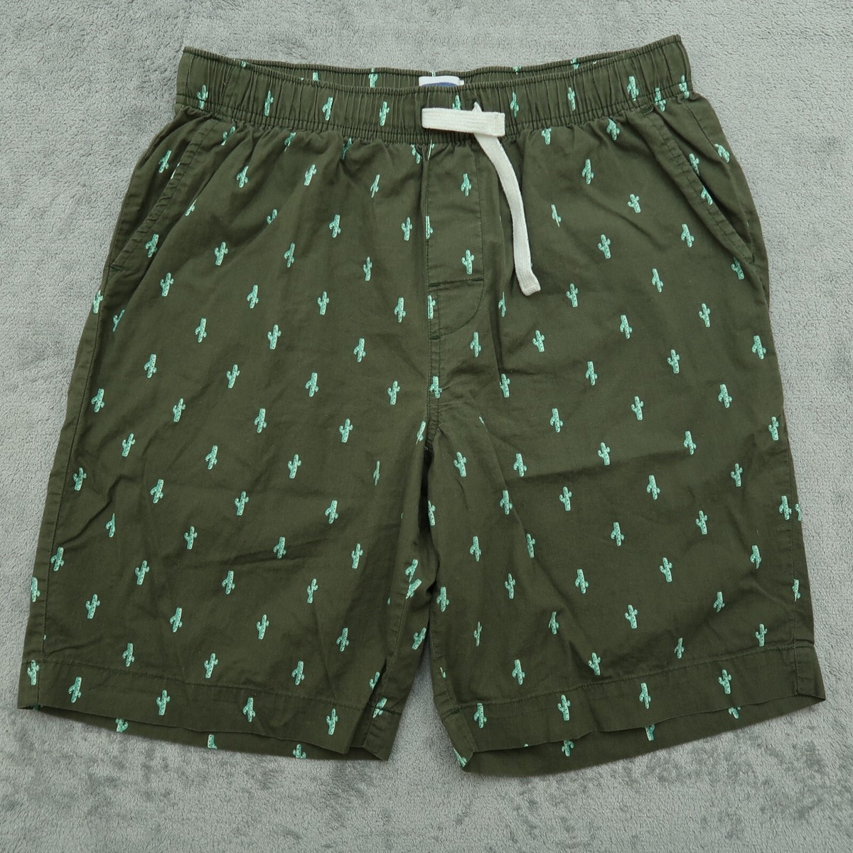 Old Navy Shorts Adult Small Green Elastic-Waist Flat-Front Cactus Graphic |  eBay