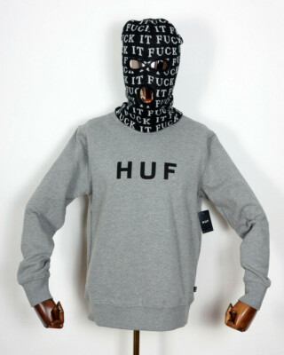 Huf Worldwide Sweatshirt Sweat Crewneck Hoodie Original Logo Crew Grey Heather M