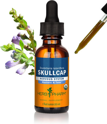 Certified Organic Skullcap Liquid Extract for Nervous System Support, Organic Ca