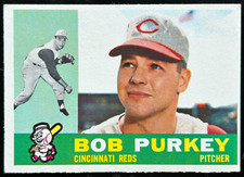 1960 TOPPS  #4 BOB PURKEY Cincinnati Reds  MLB baseball card EX
