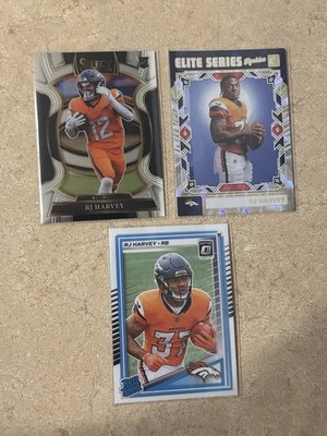 Panini R.J. Harvey Denver Broncos 3 Card Rookie Lot 2025 Select Elite Optic