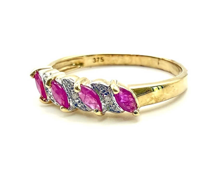 9ct Gold Ruby Diamond Ring Ruby Diamond Eternity … - image 11
