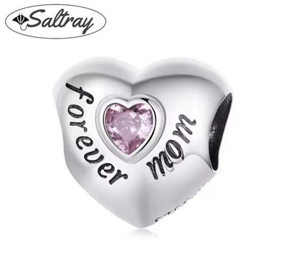 Mum Forever Mom 100% 925 Sterling Silber Charm Bead Liebe Herz Familie Charms