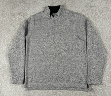 Wrangler Authentics Sweater Mens Medium Gray Heather Quarter Zip Fleece Pullover