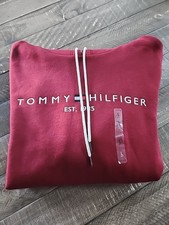Tommy Hilfiger Men's Regular Fit Embroidered Logo Fleece Pullover Hoodie Size L