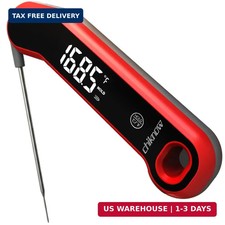 0.5 Sec Instant Read Meat Thermometer Digital with Auto-Rotating Large LCD Displ