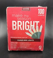 Living Solutions 100 Incandescent Clear Mini Lights NIB