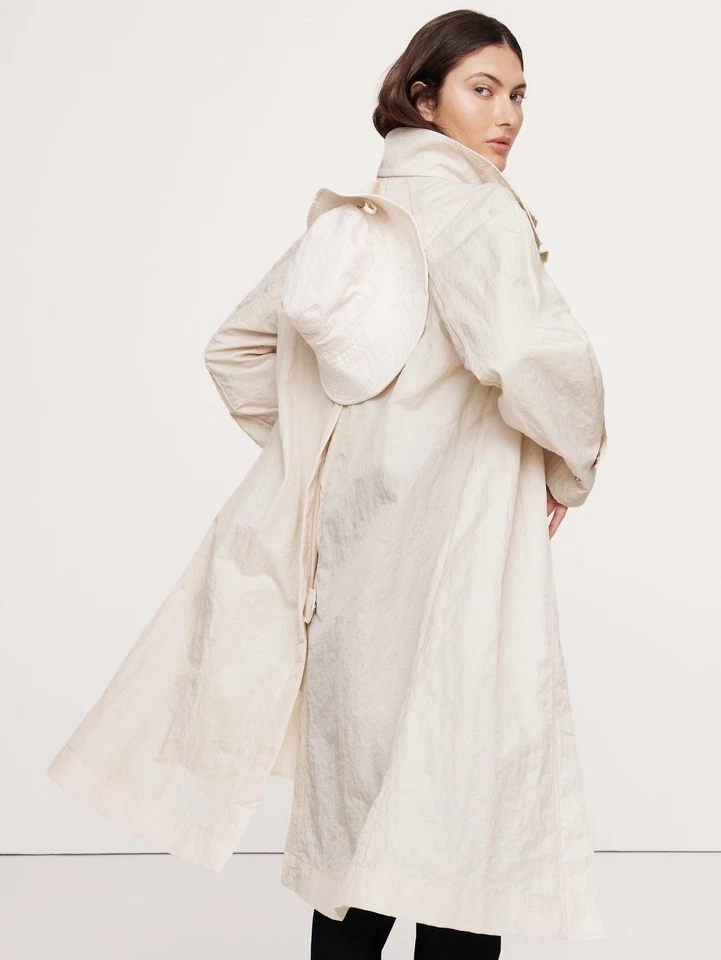 Новый с Ярлыками Banana Republic водостойкий пальто с ведро шляпа кремовый размер маленький - Изображение 2 из 3