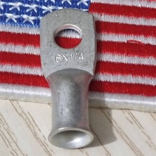 1-50PCS Gauge 6 AWG 1/4" Ring Terminals Tinned Copper Ends Lugs Uninsulated US