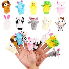10 Pack Plush Finger Puppets Set Soft Animal Mini Toys Kids Party Favors