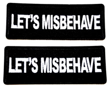 patch LET'S MISBEHAVE party favor GIFT 1.5"X4" 1312 iron on UGET2 fun Christmas