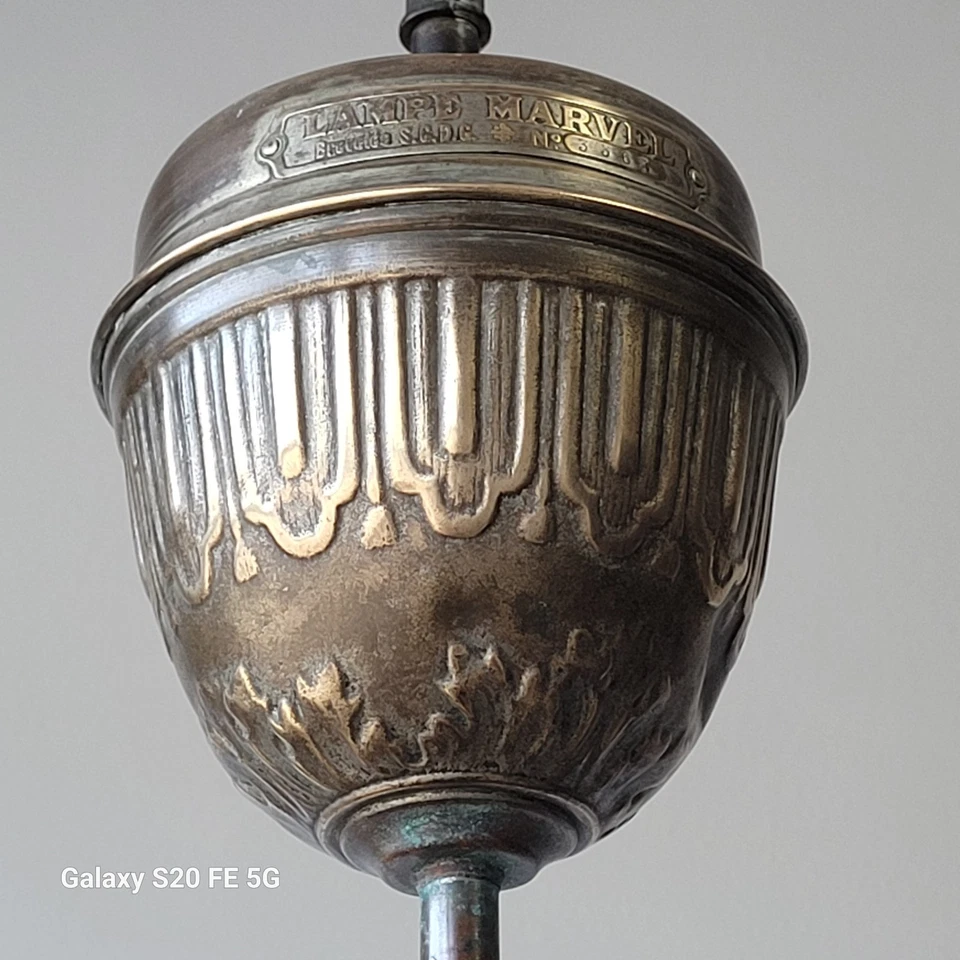 Lampe À Pétrole Marvel Pression Gravité Suspension Ancienne 85 Cm - Photo 2/4