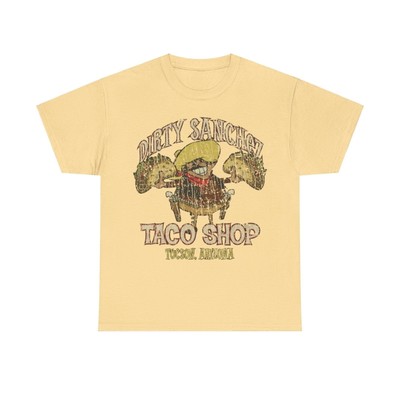 Dirty Sanchez Taco Shop 1982 Restaurant Distressed Print T-shirt