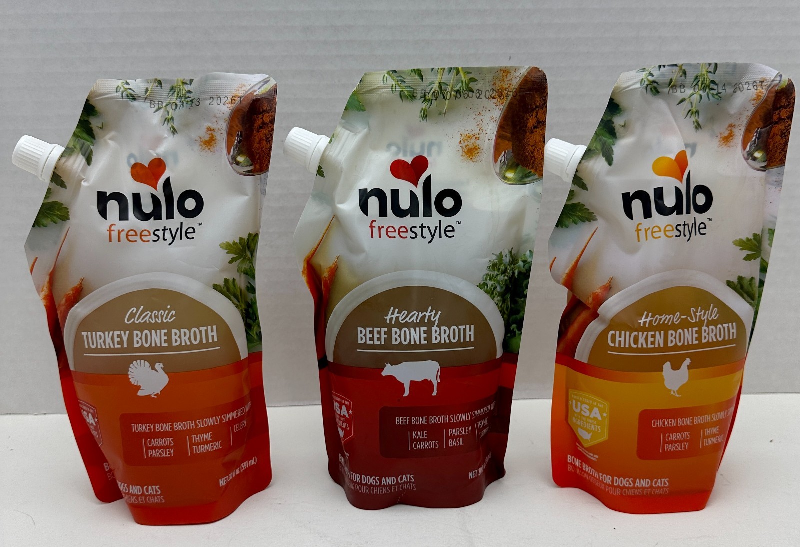 Nulo FreeStyle Grain-Free Bone Broth Variety Pack Dog & Cat Topper 20-oz pouch