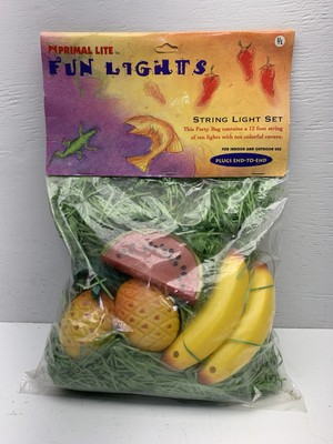NOS New Sealed PRIMAL LITE FUN LIGHTS 10 Lights Fruit Watermelon Banana RARE