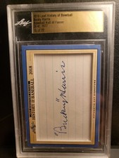 Bucky Harris 2018 Leaf Baseball HOF Auto #18/22 Washington Senators.