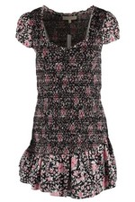 LOVESHACKFANCY BLACK COTTON MINI DRESS SMALL