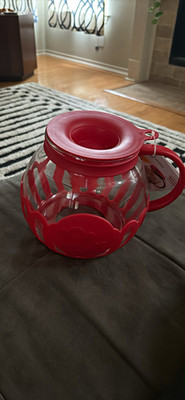 Ecolution Micro-Pop Microwave Popcorn Popper 3 Qt Glass/Plastic Red/Clear