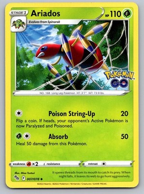 Ariados 007/078 Uncommon Pokemon GO Pokemon Near Mint