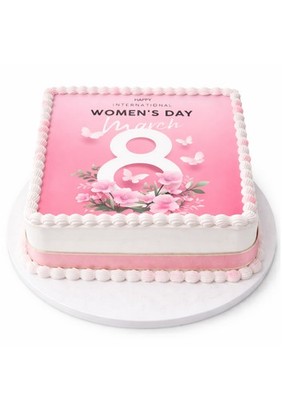 Cake Topper Happy International Women's Day 7.5'' Square Edible Icing Sheet