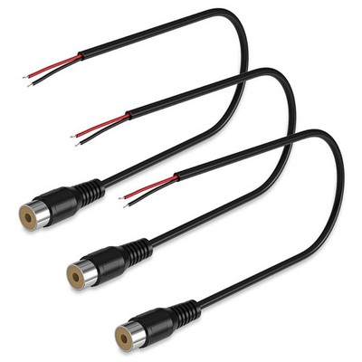 SIOCEN 3 Pack Replacement RCA Female Plug Jack Connector Adapter to Black