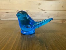 Bluebird of Happiness Blue Art Glass 1984 Signed by Leo Ward Terra Studios USA